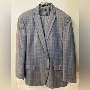 Michael Kors Gray Plaid Men's Suit size 48L jacket 40x34 pants